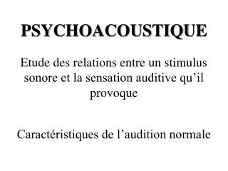 PSYCHOACOUSTIQUE