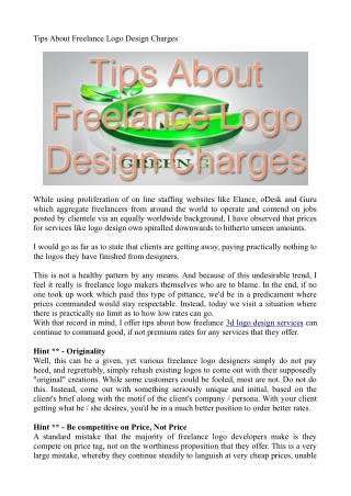 Tips About Freelance Logo Design Charges