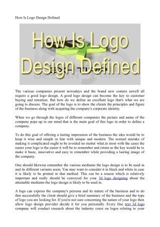 How Is Logo Design Defined