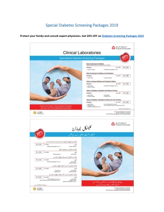 Aga Khan Specialised Diabetes Screening Package 2019