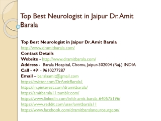 Top Best Neurologist in Jaipur Dr. Amit Barala