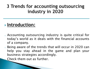 3 Trends for accounting outsourcing industry in 2020