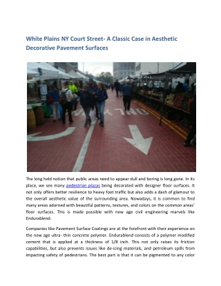 White Plains NY Court Street- A Classic Case in Aesthetic Decorative Pavement Surfaces