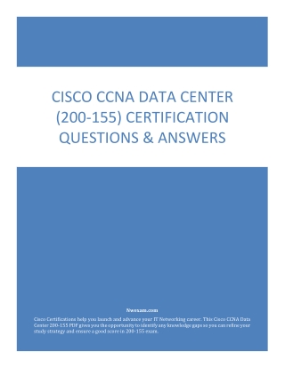 Latest Cisco CCNA Data Center (200-155) Certification Questions & Answers