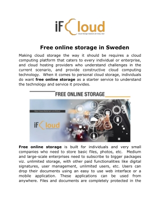 Free online storage in Sweden