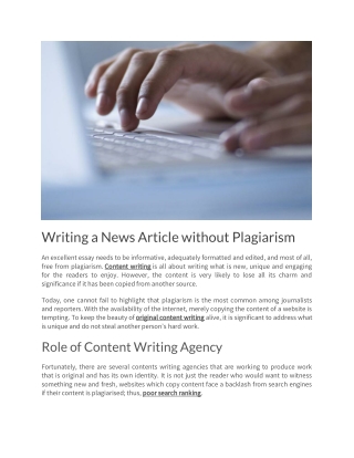 Writing a News Article without Plagiarism