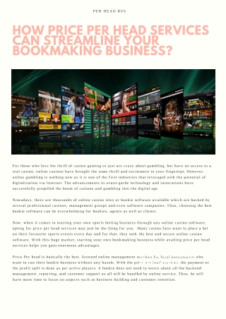 PerHeadBSS: How Per Head Services Can Streamline Your Bookmaking Business?