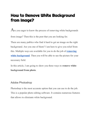 How to remove make a picture background transparent