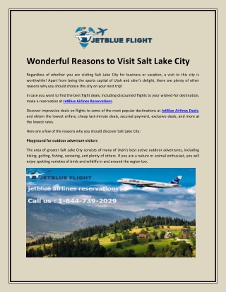 Wonderful Reasons to Visit Salt Lake City