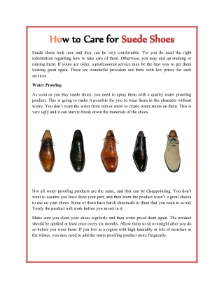 How to Care for Suede Shoes