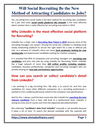 Will Social Recruiting Be the New Method of Attracting Candidates to Jobs