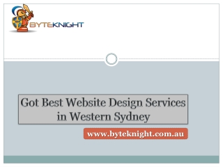 Got Best Website Design Services in Western Sydney