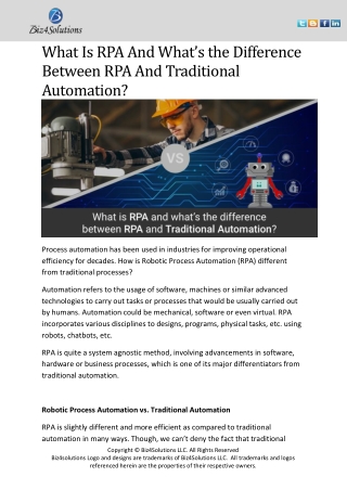 What Is RPA And What’s the Difference Between RPA And Traditional Automation?
