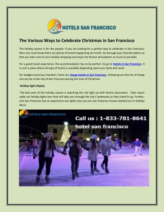 The Various Ways to Celebrate Christmas in San Francisco