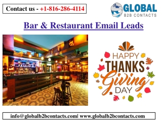 Bar & Restaurant Email Leads