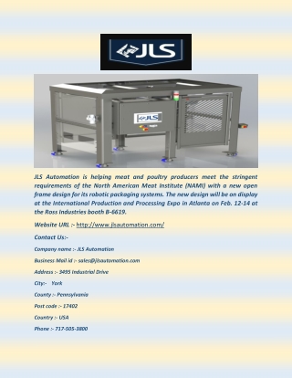 JLS Showcases New Sanitary Open Frame Design