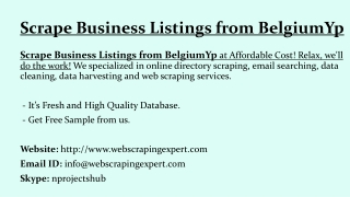 Scrape Business Listings from BelgiumYp