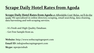 Scrape Daily Hotel Rates from Agoda