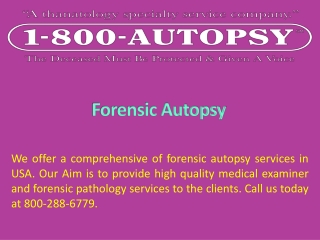 Forensic Autopsy Services