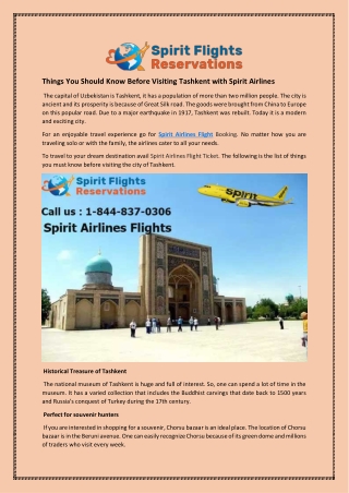 Things You Should Know Before Visiting Tashkent with Spirit Airlines