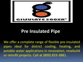 Pre Insulated Pipe Systems Santa Clarita