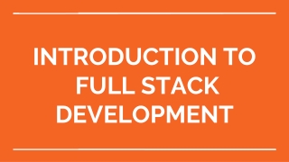 Full Stack Developer Online Training