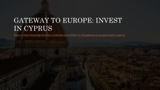 Gateway to Europe Invest in Cyprus