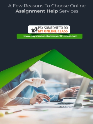 A Few Reasons To Choose Online Assignment Help Services