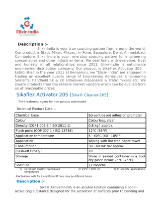 Sikaflex Activator 205 | Sikaflex | Sealants Sikaflex