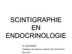 SCINTIGRAPHIE EN ENDOCRINOLOGIE