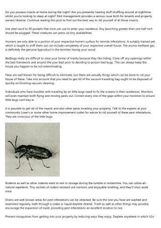 Wonderful Pest Management Tips You Can Begin Using Today