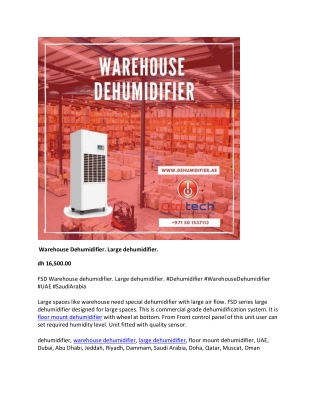 Warehouse Dehumidifier. Large dehumidifier.