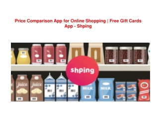 Price Comparison App for Online Shopping | Free Gift Cards App – Shping