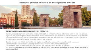 Detectives privados Arga - Agencia de detectives en Madrid cualificada