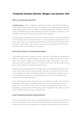 Cinderella Solution Review