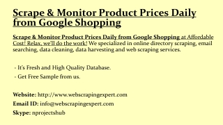 Scrape & Monitor Product Prices Daily from Google Shopping