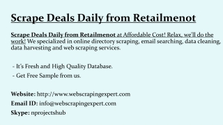 Scrape Deals Daily from Retailmenot