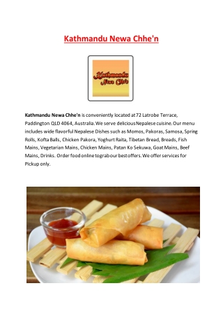5% Off - Kathmandu Newa Chhe'n - Nepalese restaurant Paddington, QLD