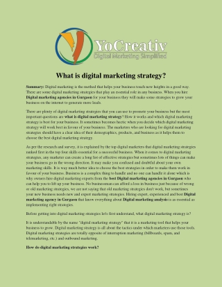 What is digital marketing strategy?