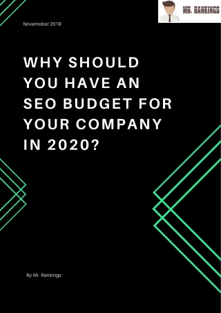 Why Should You Have an SEO Budget for Your Company In 2020?