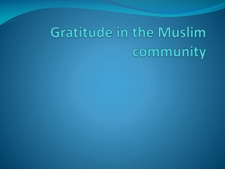 Gratitude in the Muslim community