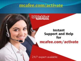 McAfee antivirus and security program - mcafee.com/activate