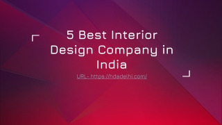 5 Best Interior Design Company in India