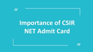 CSIR NET Admit Card: Know How It is Important