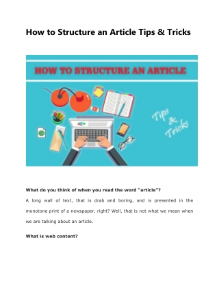 How to Structure an Article Tips & Tricks