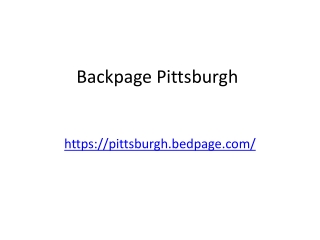 Backpage Pittsburgh