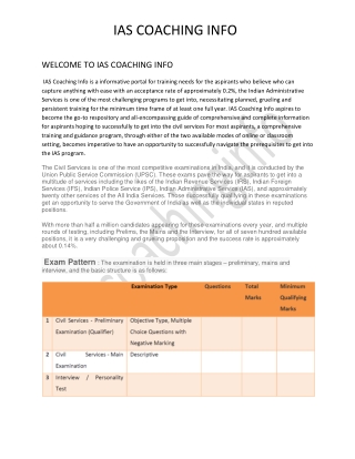 IAS Coaching Info