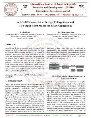 A DC-DC Converter with High Voltage Gain and Two Input Boost Stages for Solar Applications