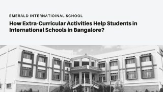 There are many factors that influence parents to choose the best international schools in Bangalore.One of these is th
