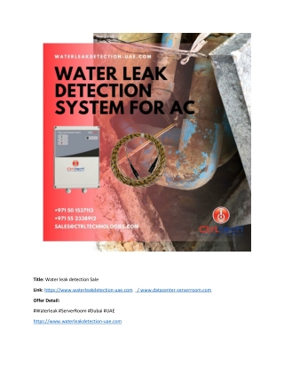 Water leak detection Sale #Waterleak #ServerRoom #Dubai #UAE